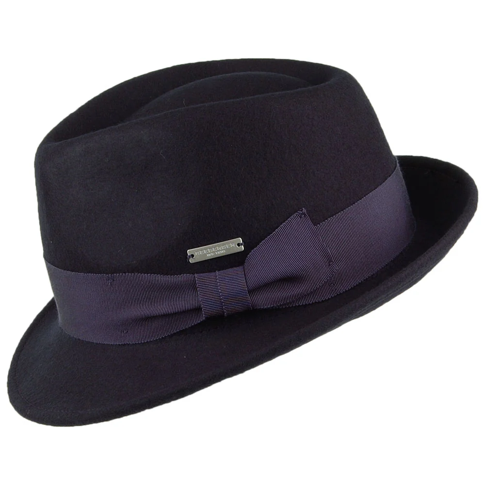 Seeberger Trilby Hut aus Wollfilz - Marineblau - Image 2