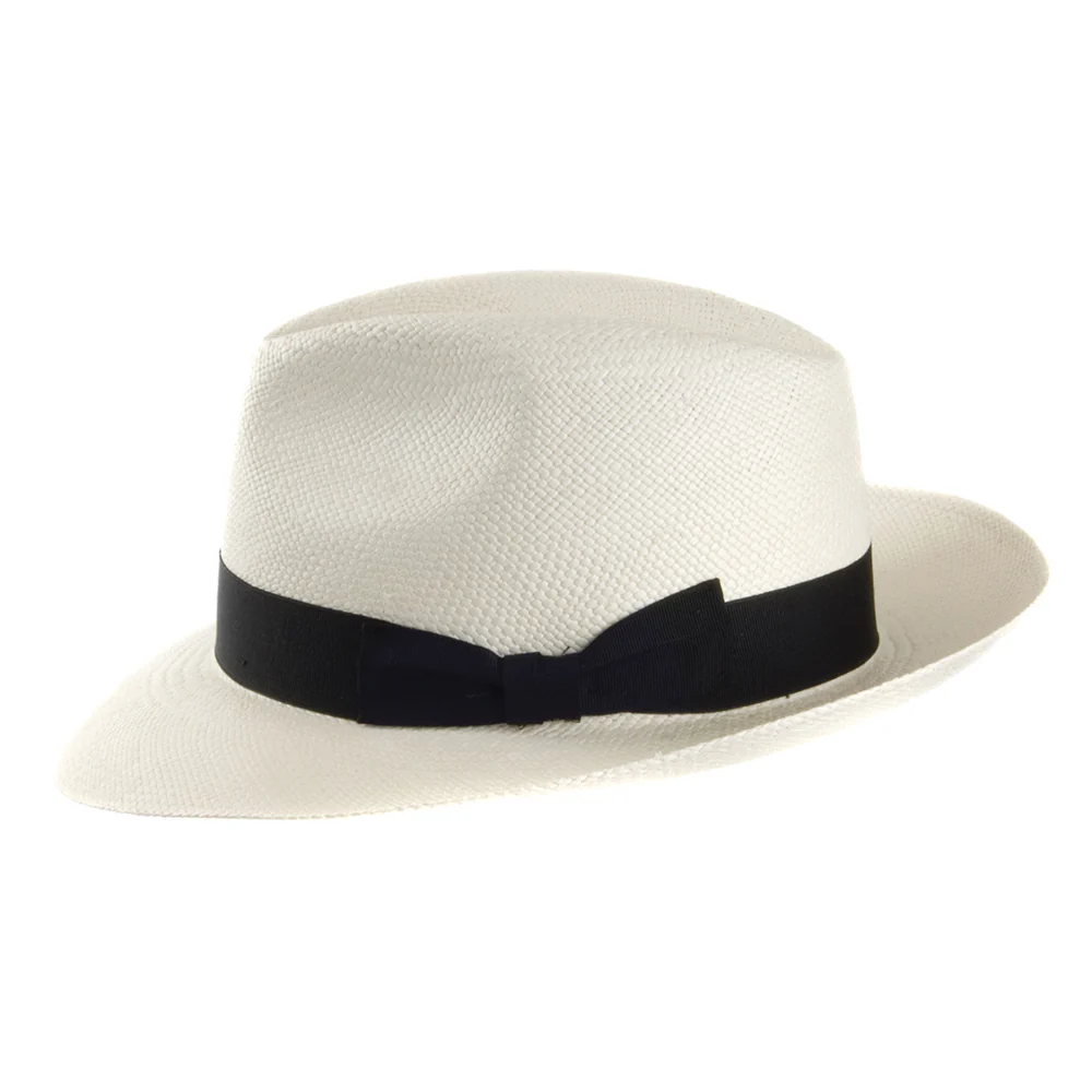 Signes Valencia Panama Fedora Strohhut - Perlweiß - Image 2