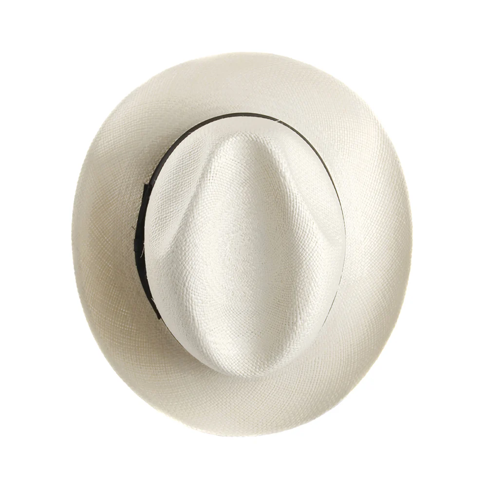Signes Valencia Panama Fedora Strohhut - Perlweiß - Image 3