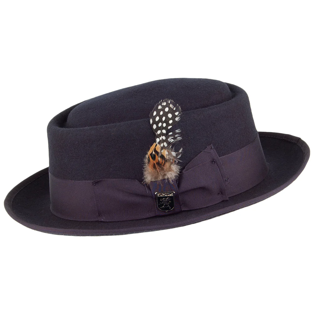 Stacy Adams Wollfilz Porkpie Hut - Marineblau - Image 2