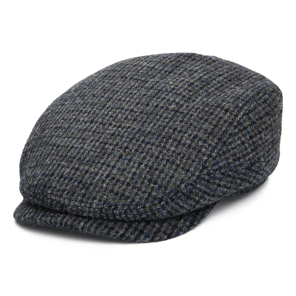 Stetson Brayton Driver HARRIS TWEED Schiebermütze - Grau-Blau