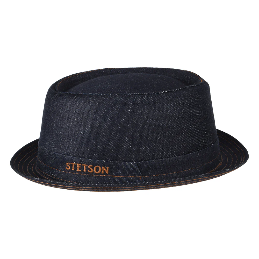Stetson Denim Pork Pie Hut - Dunkelblau - Image 2
