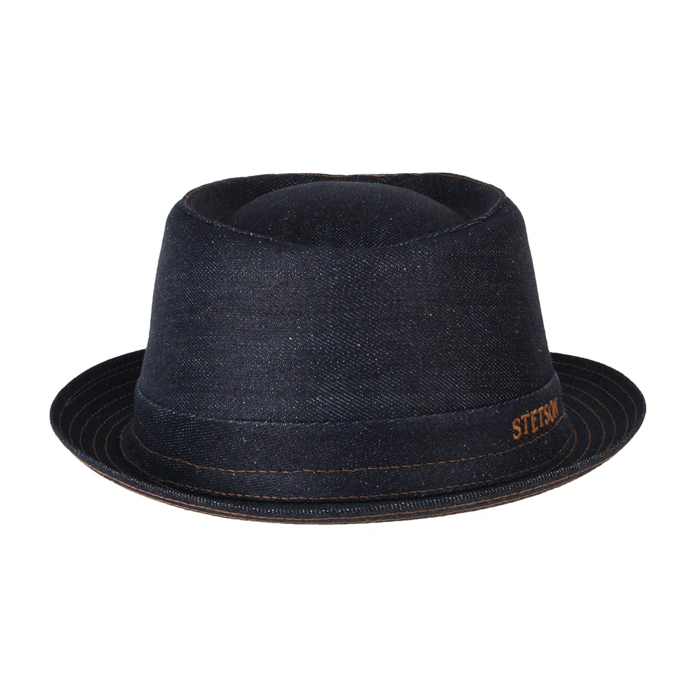 Stetson Denim Pork Pie Hut - Dunkelblau - Image 3