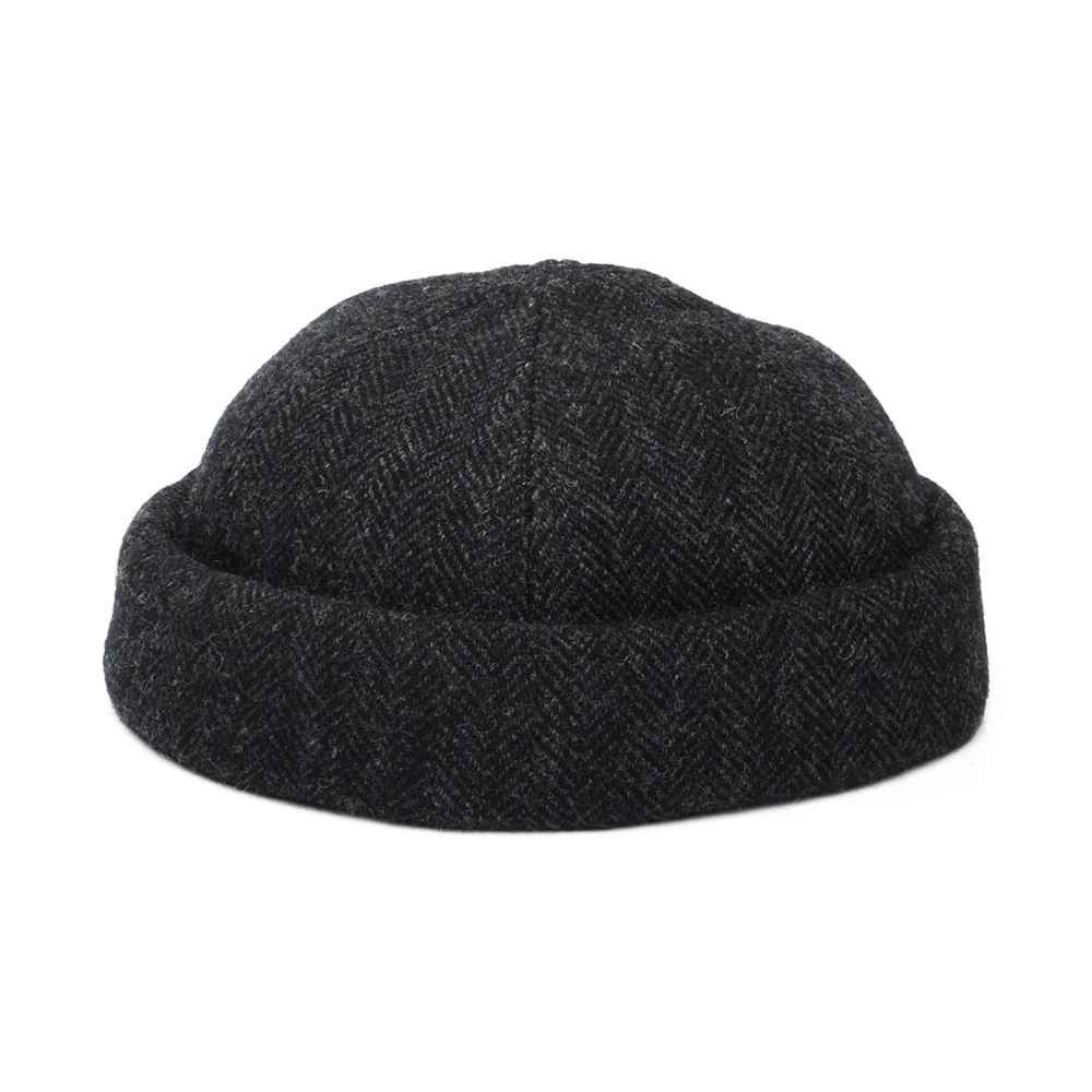 Stetson Docker Beanie Mütze mit Fischgrätmuster aus Wolle - Dunkelgrau - Image 2