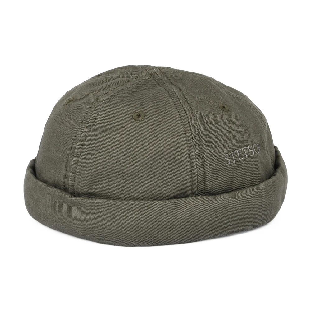 Stetson Docker Beanie Mütze aus Baumwolle - Olivgrün