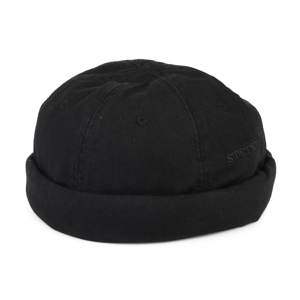 Stetson Docker Beanie Mütze aus Baumwolle - Schwarz