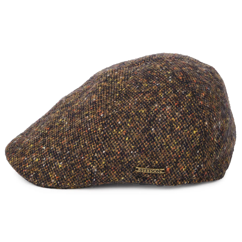Stetson Duckbill Donegal Tweed Schiebermütze - Marineblau-Cognac - Image 3