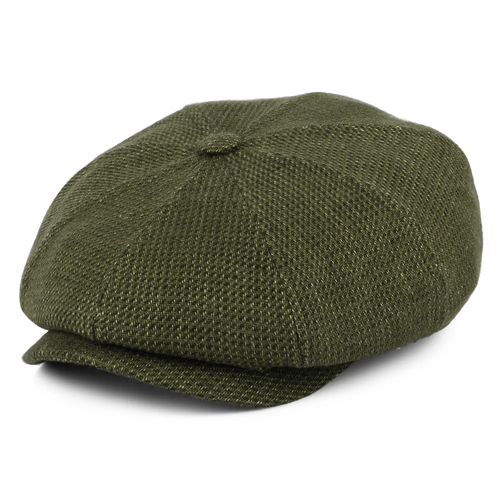Stetson Hatteras Ballonmütze aus Leinen-Baumwolle - Olivgrün-Khaki