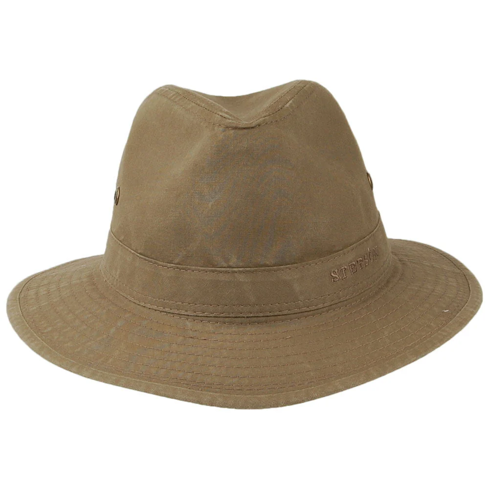 Stetson Knautschbarer Safari Fedora Hut aus organischer Baumwolle - Khaki - Image 3