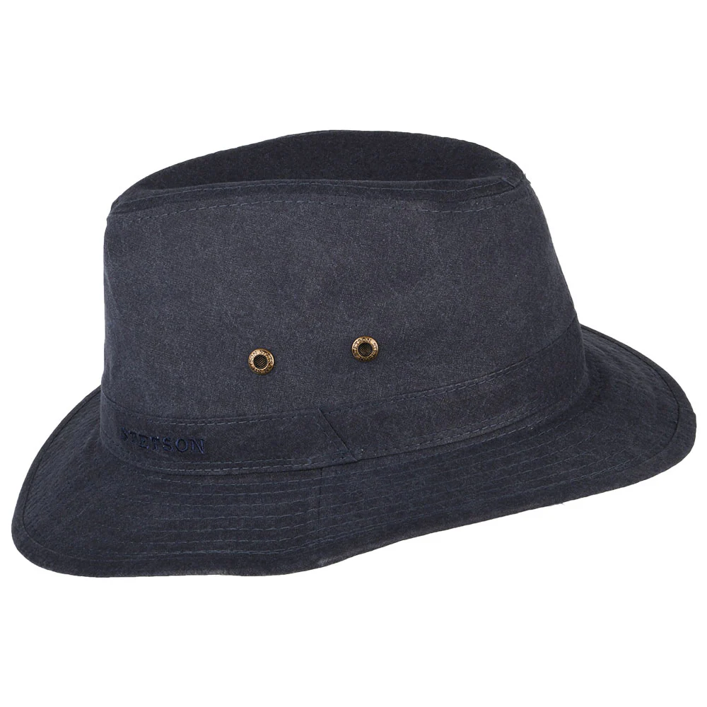 Stetson Knautschbarer Safari Fedora Hut aus organischer Baumwolle - Marineblau - Image 2