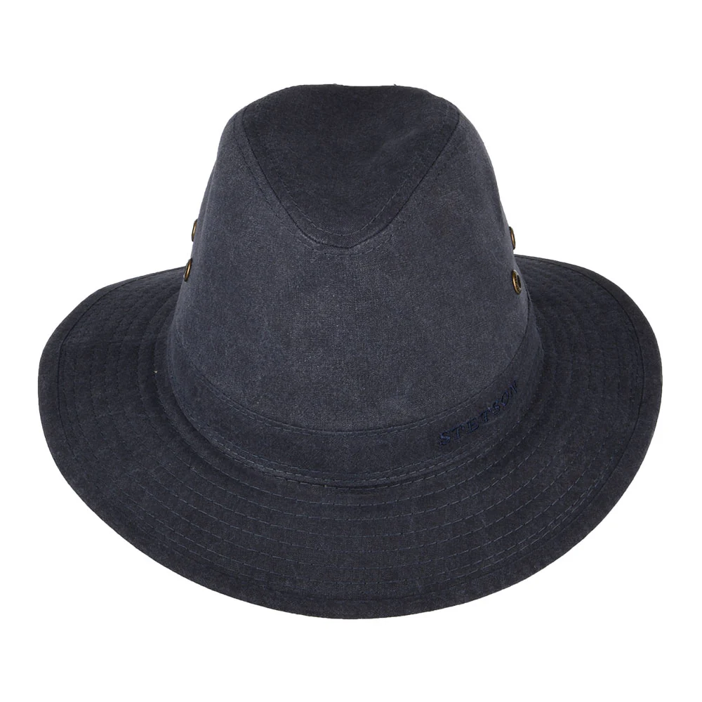 Stetson Knautschbarer Safari Fedora Hut aus organischer Baumwolle - Marineblau - Image 3