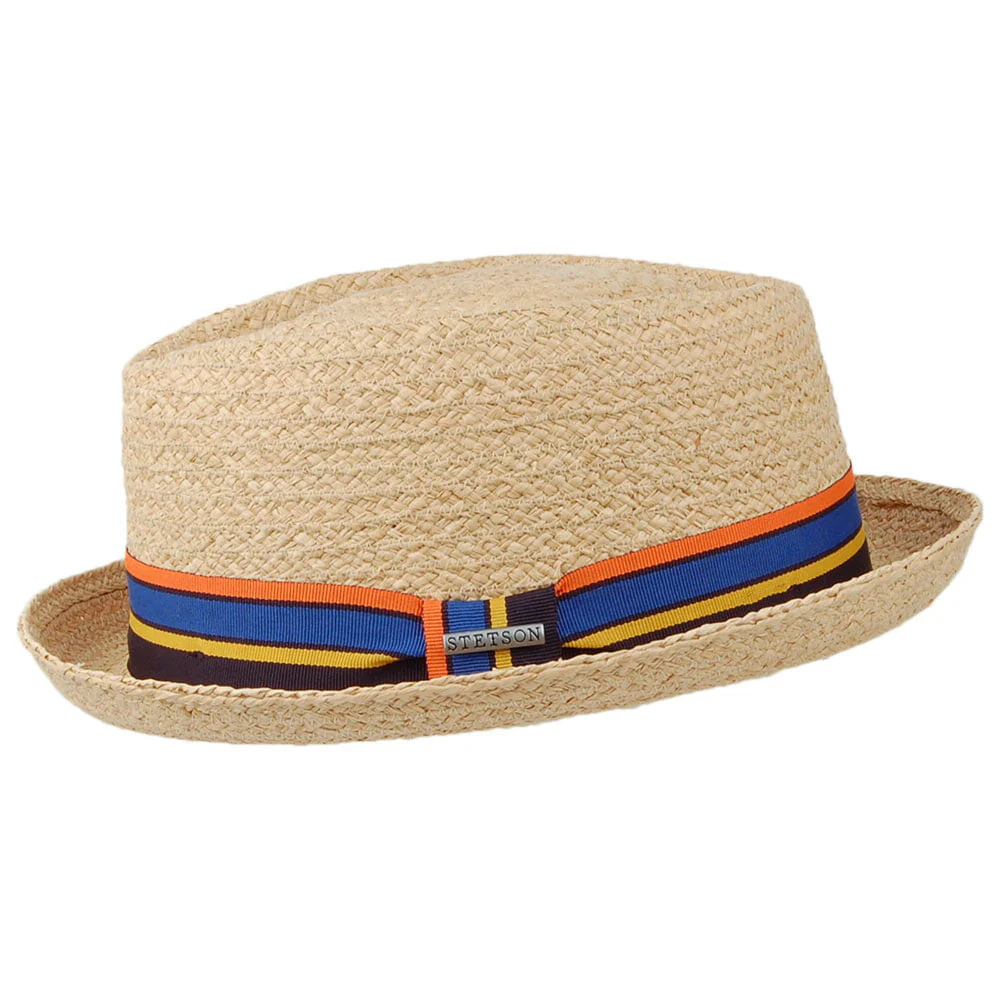 Stetson Pork Pie Hut Diamond Crown aus Raffia Stroh - Natur - Image 2