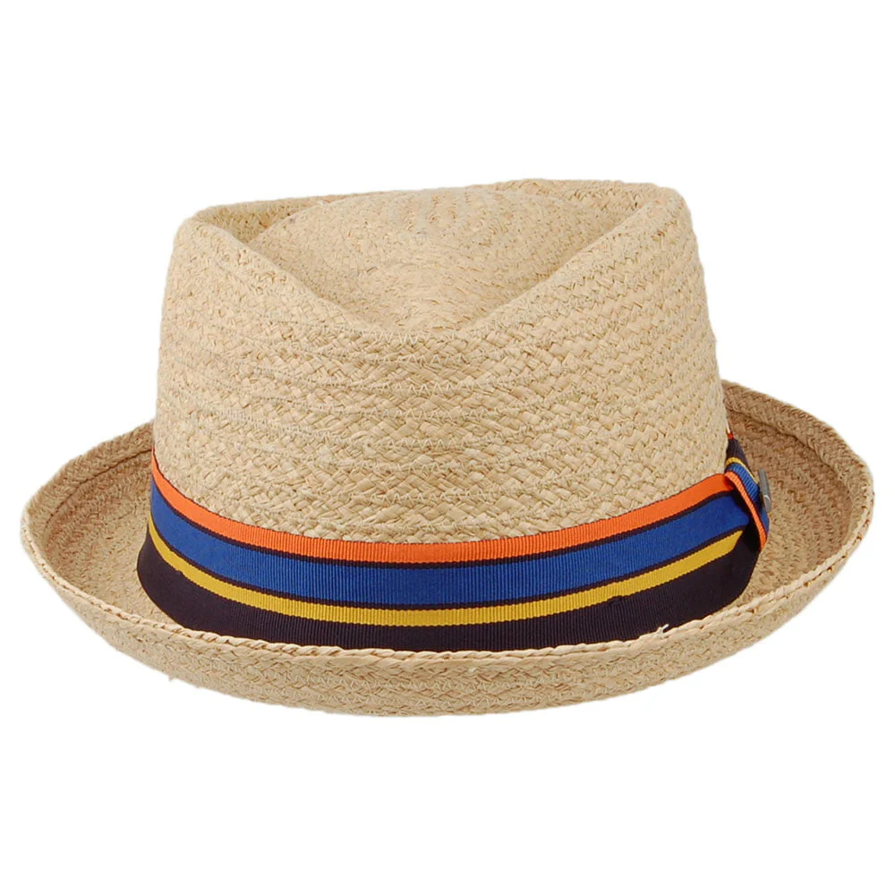 Stetson Pork Pie Hut Diamond Crown aus Raffia Stroh - Natur - Image 3