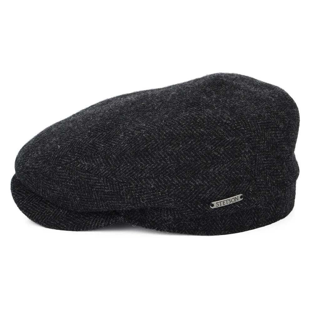 Stetson Schiebermütze mit Fischgrätmuster aus Wolle - Dunkelgrau - Image 3