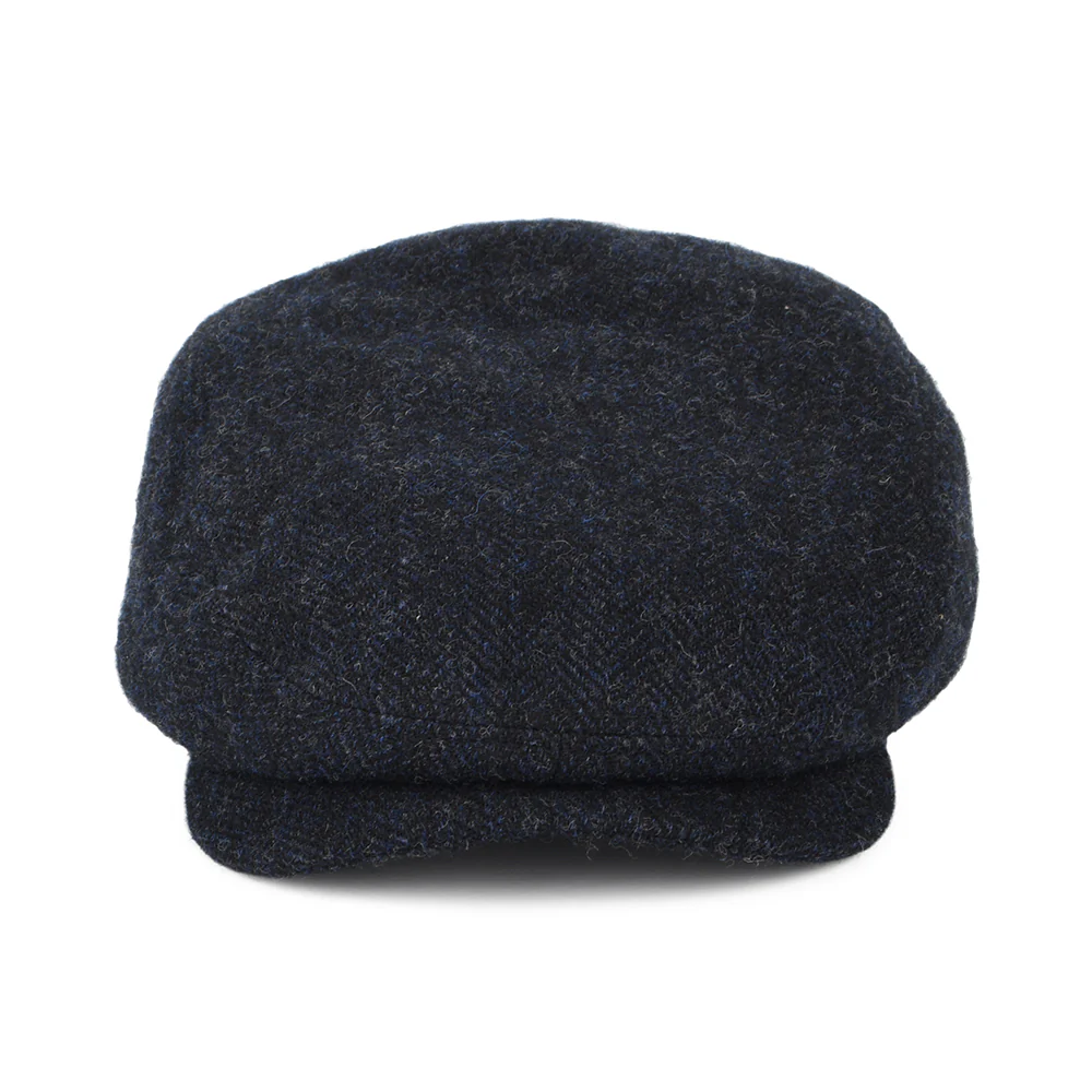 Stetson Schiebermütze mit Fischgrätmuster aus Wolle - Marineblau - Image 2
