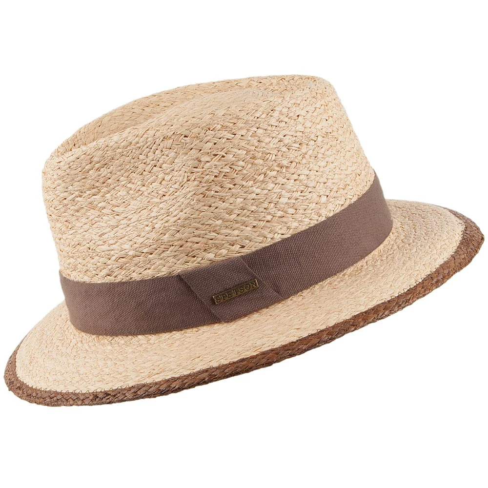 Stetson Teardrop Fedora Hut aus Raffia Stroh - Natur - Image 2