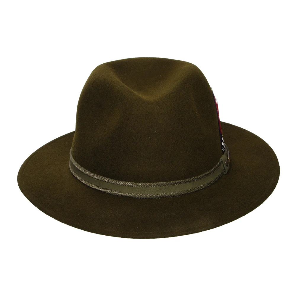 Stetson Tenvelco Traveller Wasserabweisender Safari Fedora Hut aus Wollfilz - Dunkles Waldgrün - Image 3