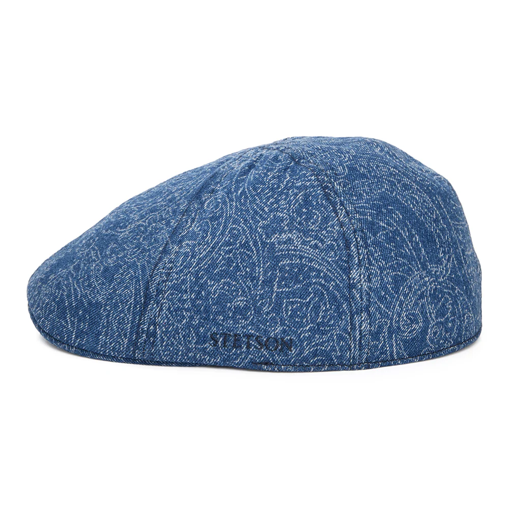 Stetson Texas Duckbill Denim Schiebermütze mit Paisleymuster - Blau - Image 3