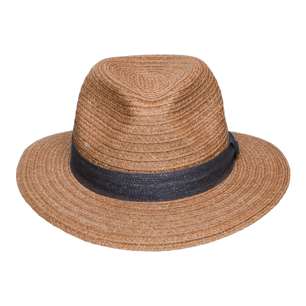 Stetson Traveller Fedora Hut aus Toyo Stroh - Hellbraun-Blau - Image 3