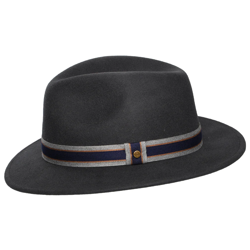 Stetson Valcourt Traveller Wasserabweisender Wasserabweisende Safari Fedora Hut aus Wollfilz - Dunkelgrau - Image 2