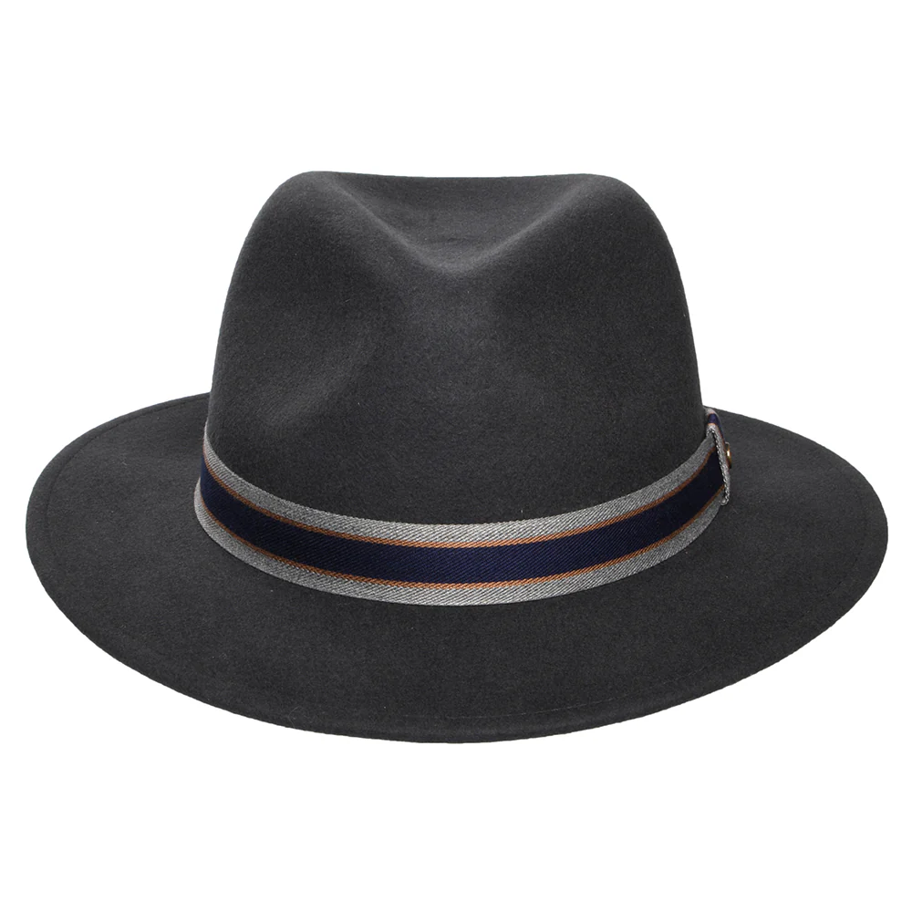 Stetson Valcourt Traveller Wasserabweisender Wasserabweisende Safari Fedora Hut aus Wollfilz - Dunkelgrau - Image 3