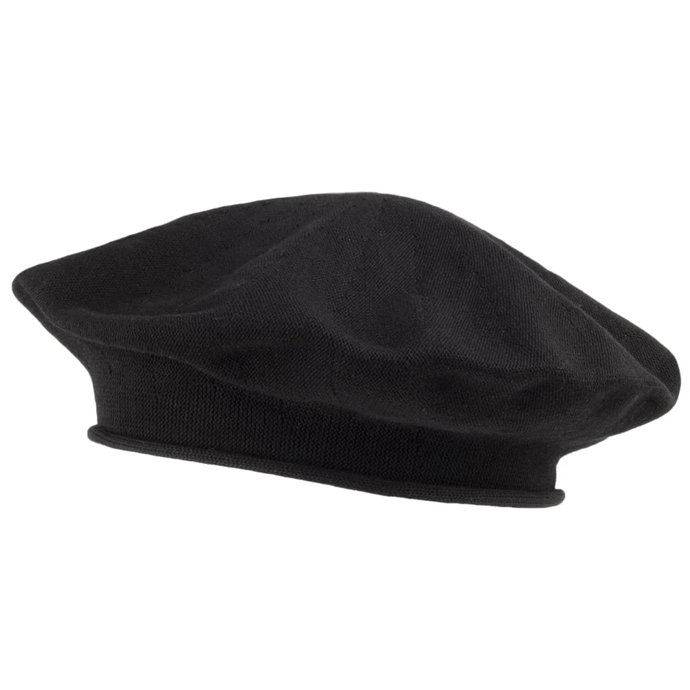 sur la tête 29 cm Baskenmütze aus Baumwolle - Schwarz