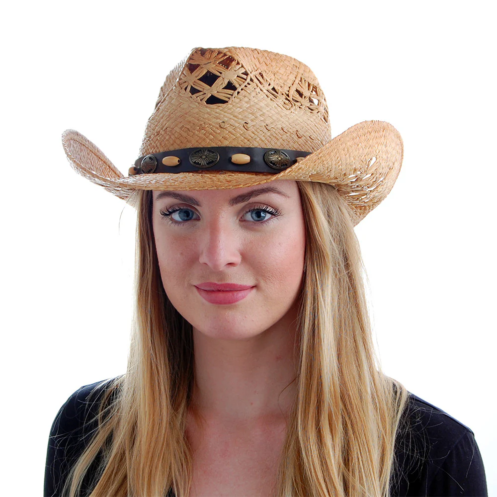 Sur la Tete Annie Oakley Raffia Cowboy Hut Großhandel - Image 2