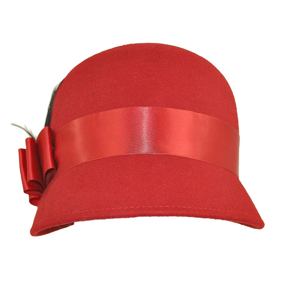 Sur la Tete Chloe Glockenhut aus Wollfilz Rot Großhandel - Image 3