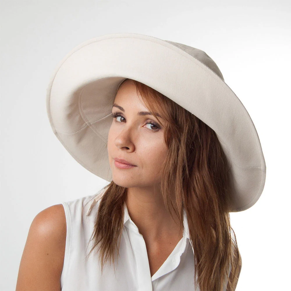 sur la tête Monaco Packbarer Sonnenhut aus Leinen-Baumwolle - Beige - Image 6