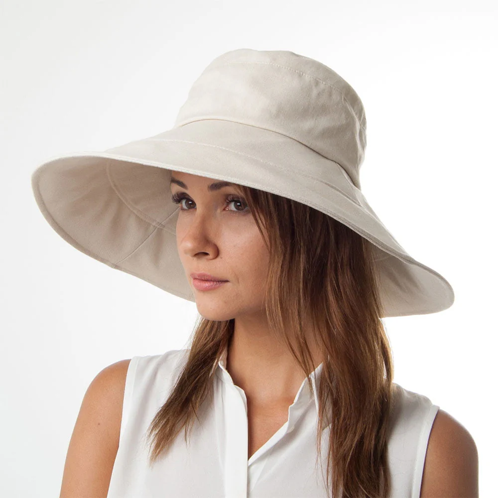sur la tête Monaco Packbarer Sonnenhut aus Leinen-Baumwolle - Beige - Image 7