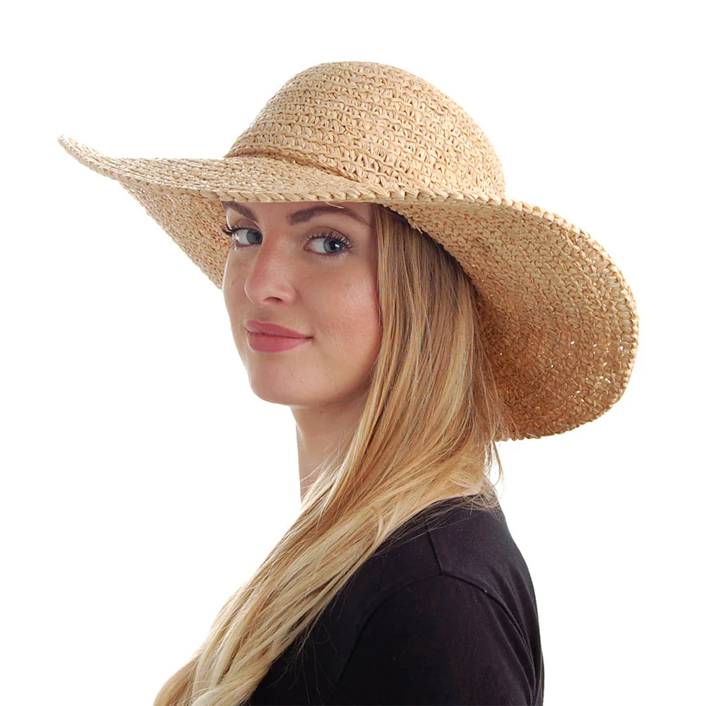 Sur la Tete Raffia Swinger Strohhut Natur Großhandel - Image 2
