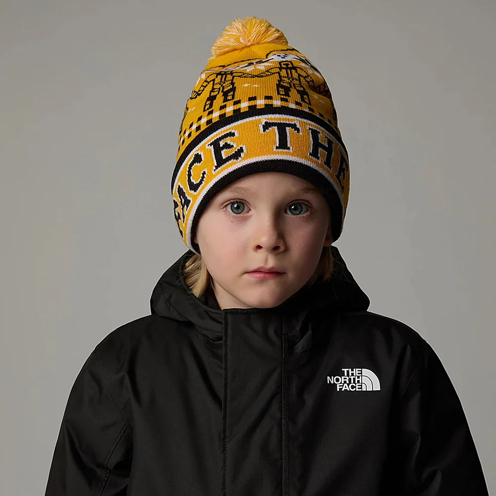 The North Face Kinder Ski Tuke II Bommelmütze - Gelb-Schwarz - Image 3