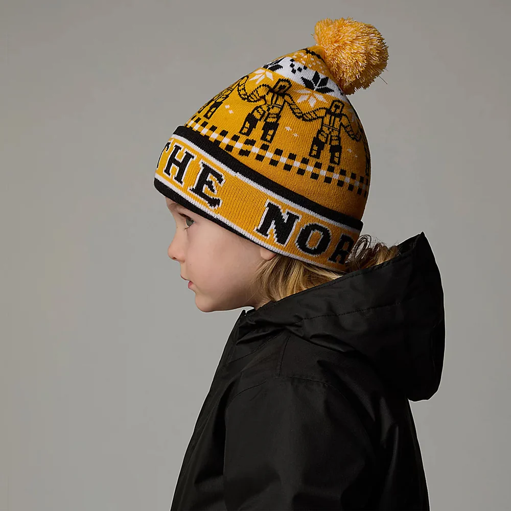 The North Face Kinder Ski Tuke II Bommelmütze - Gelb-Schwarz - Image 4