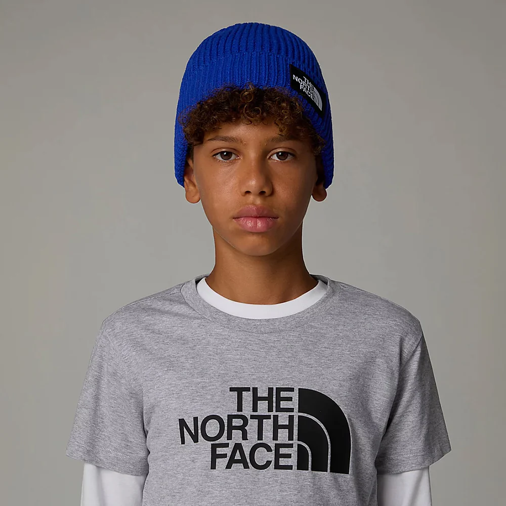 The North Face Kinder TNF Box Logo Cuffed Beanie Mütze - Königsblau - Image 3