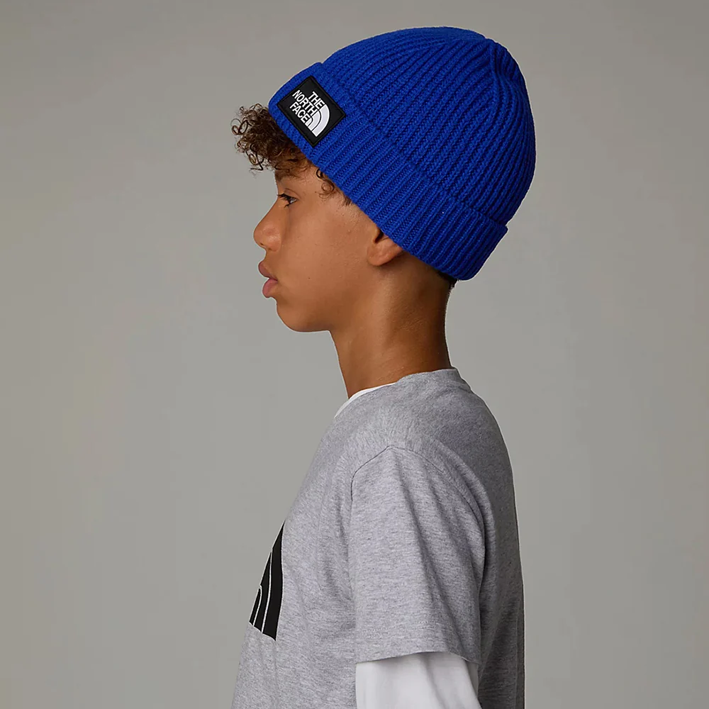 The North Face Kinder TNF Box Logo Cuffed Beanie Mütze - Königsblau - Image 4