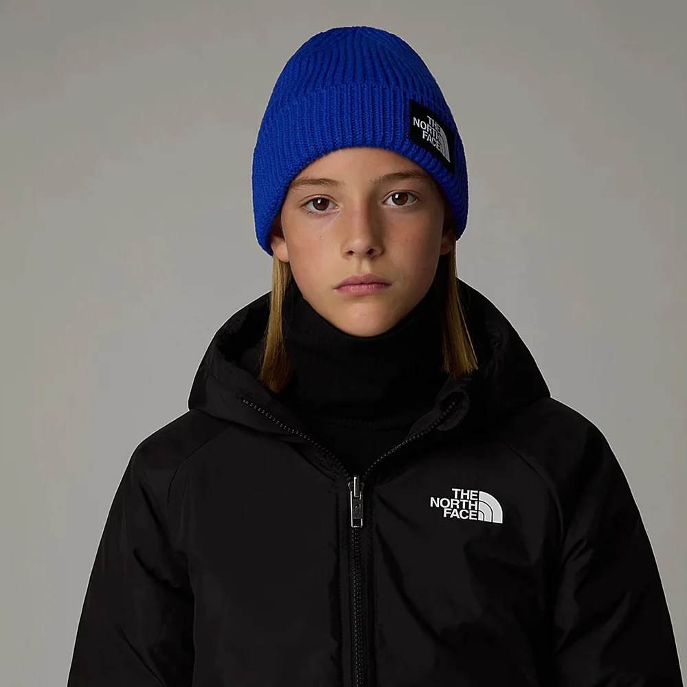 The North Face Kinder TNF Box Logo Cuffed Beanie Mütze - Königsblau - Image 5
