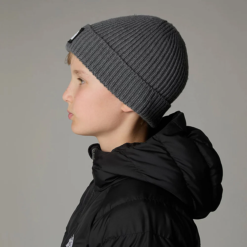 The North Face Kinder TNF Box Logo Cuffed mit Umschlag Beanie Mütze - Mittelgrau - Image 4