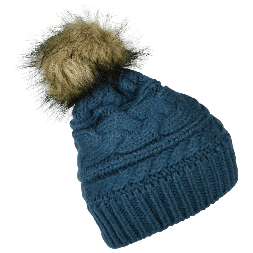The North Face Kunstfell Bommelmütze Triple Cable - Blau - Image 2
