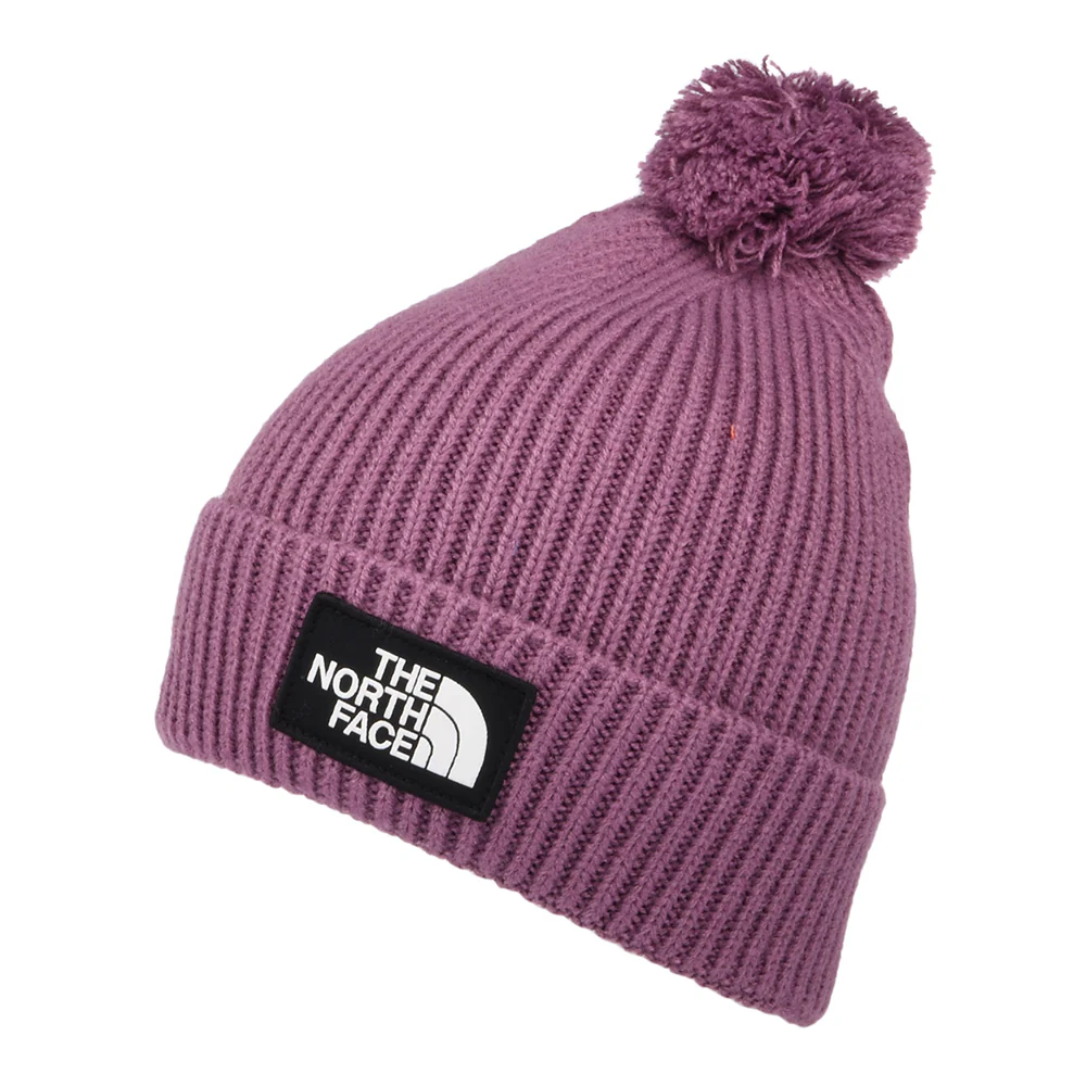 The North Face Logo Box Bommelmütze - Lila