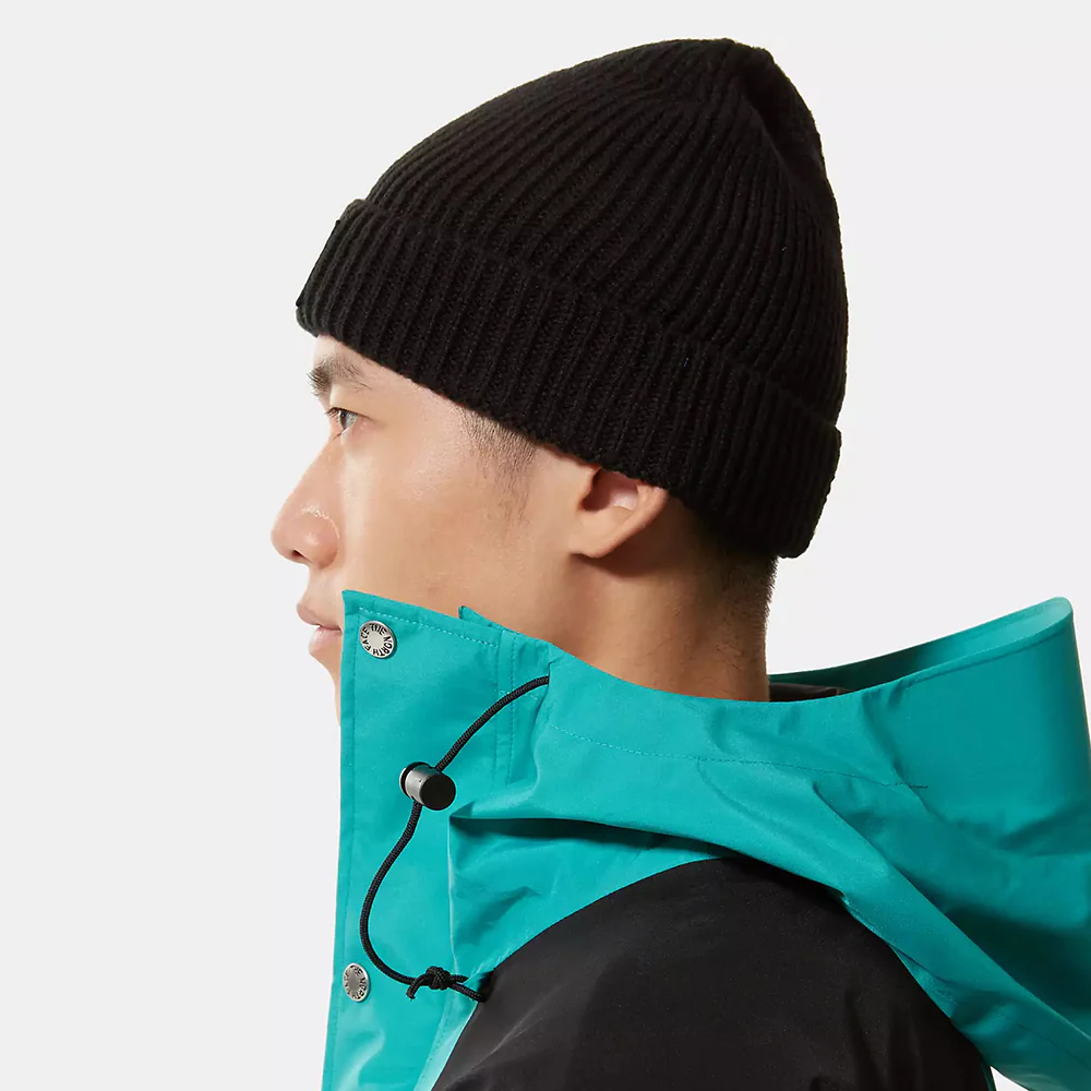 The North Face TNF Logo Box Cuffed Fisherman Beanie Mütze - Schwarz - Image 4