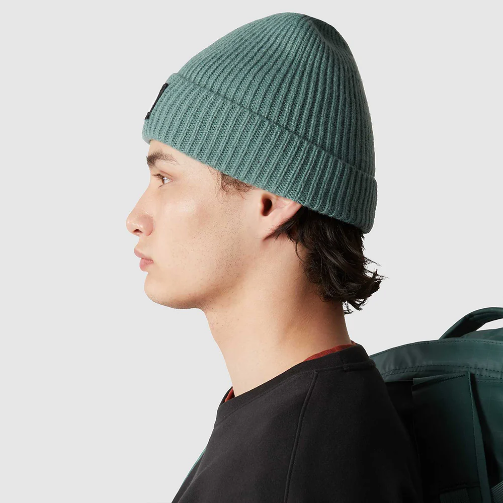 The North Face TNF Logo Box Cuffed Fisherman Beanie Mütze - Helles Salbeigrün - Image 4