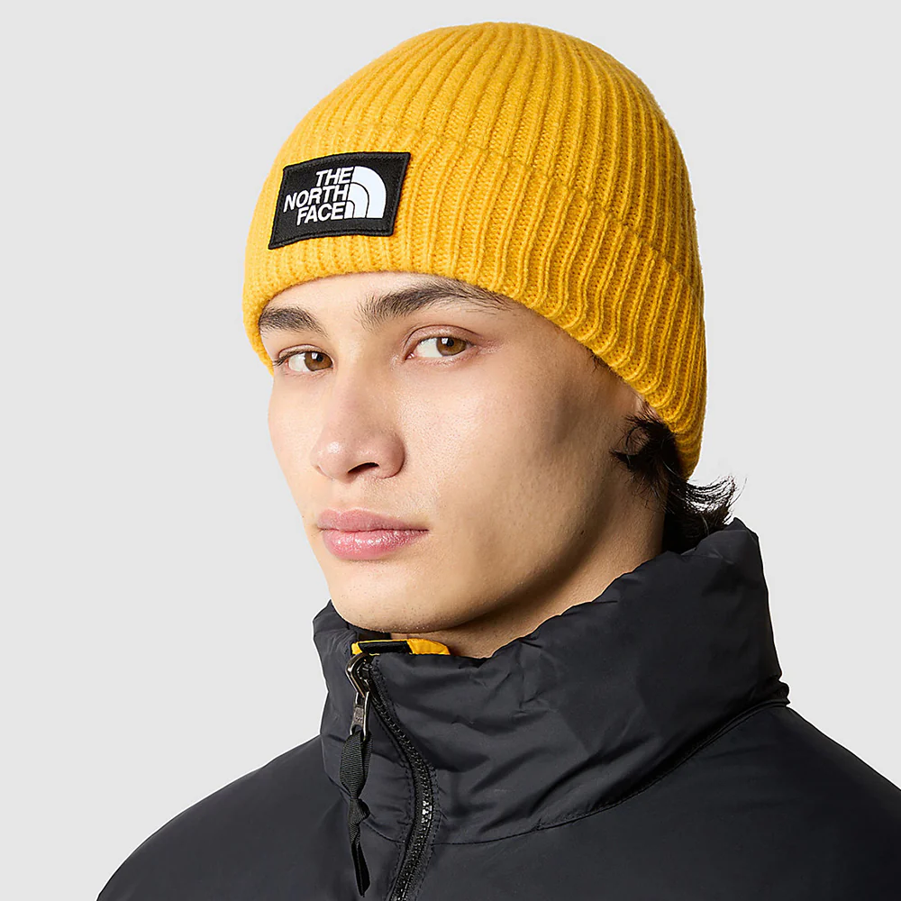 The North Face TNF Logo Box Cuffed Fisherman Beanie Mütze - Löwenzahn - Image 3