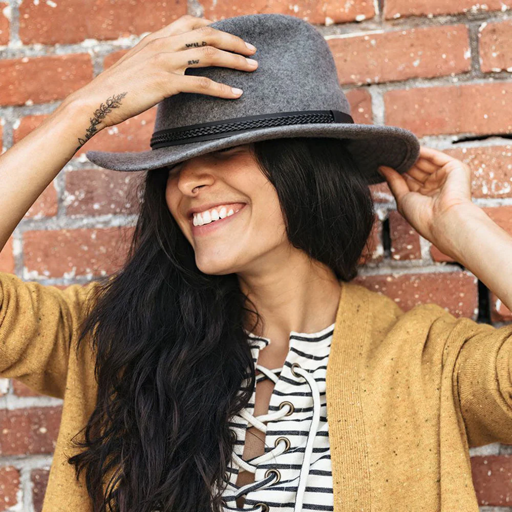 Tilley TWF1 Montana Wasserabweisender Fedora Hut aus Wollfilz - Grau-Mix - Image 6