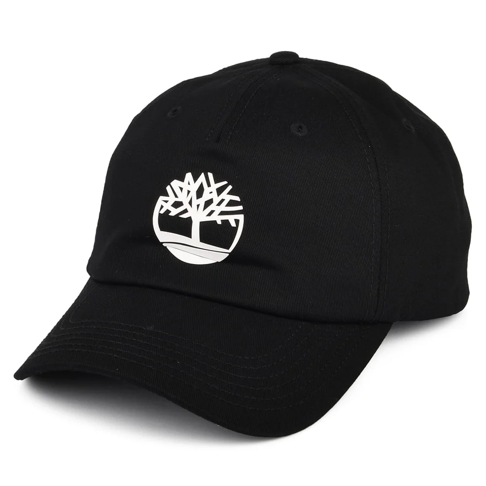 Timberland Gummi Logo Snapback Cap - Schwarz