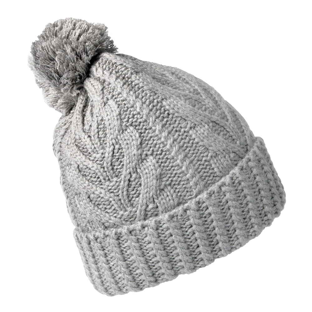 Timberland Premium Bommelmütze mit Zopfstrickmuster - Hellgrau - Image 2
