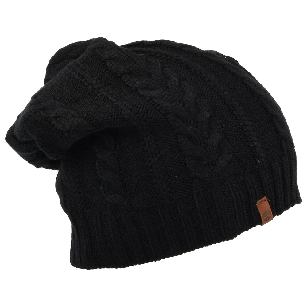 Timberland Slouchy Beanie Mütze mit Zopfstrickmuster - Schwarz - Image 2