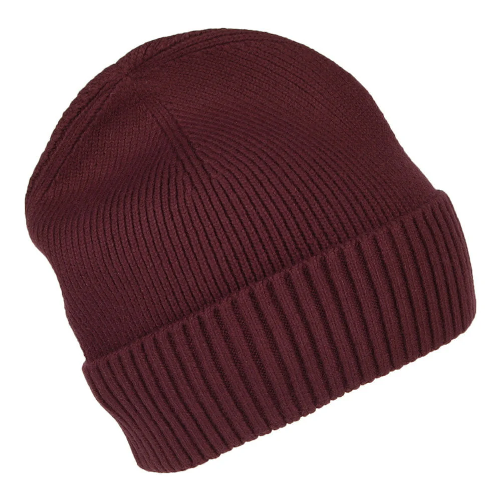 Tommy Hilfiger Pima Essential Flag Beanie Mütze aus Baumwoll-Kaschmir - Dunkles Weinrot - Image 2