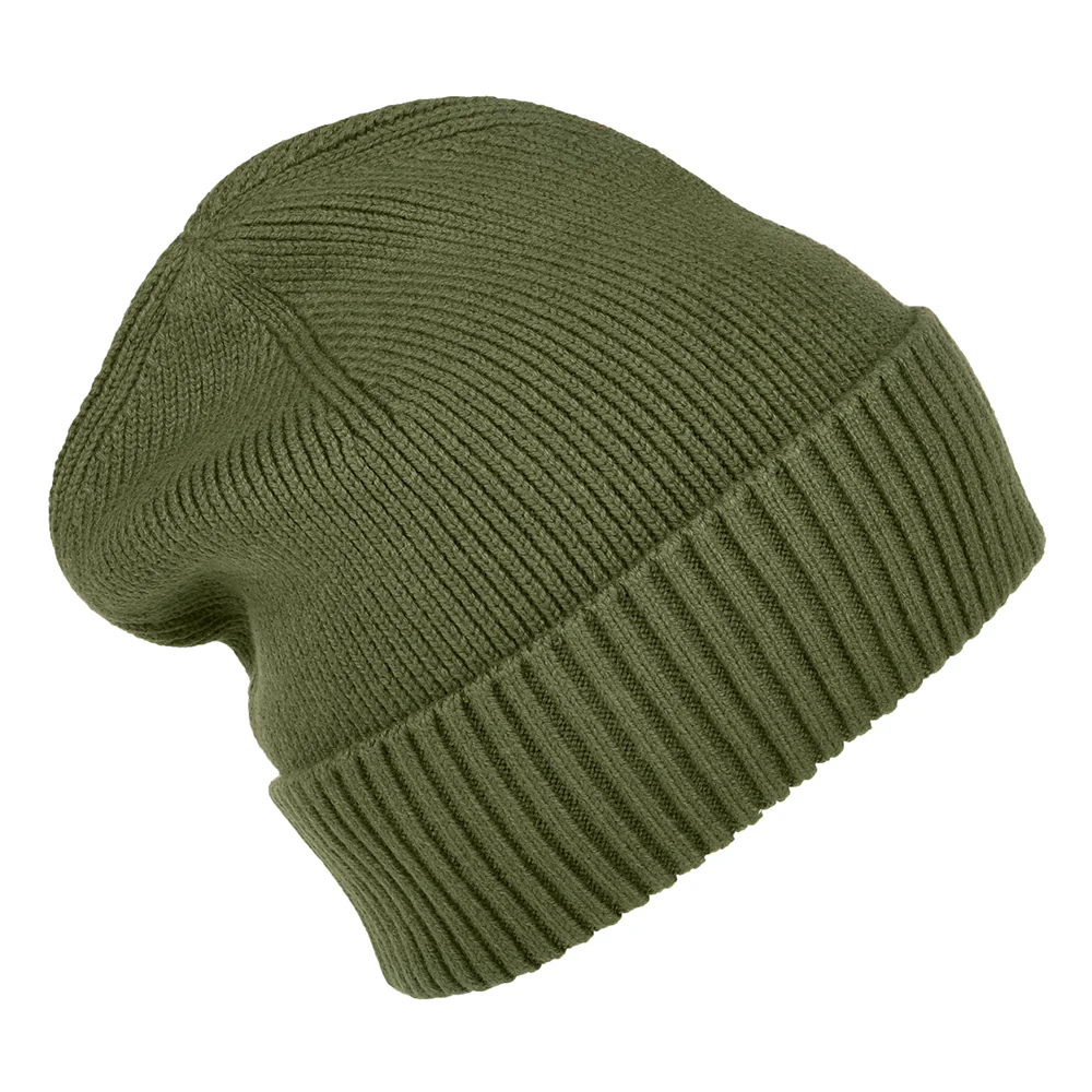 Tommy Hilfiger Pima Essential Flag Beanie Mütze aus Baumwoll-Kaschmir - Militärgrün - Image 2