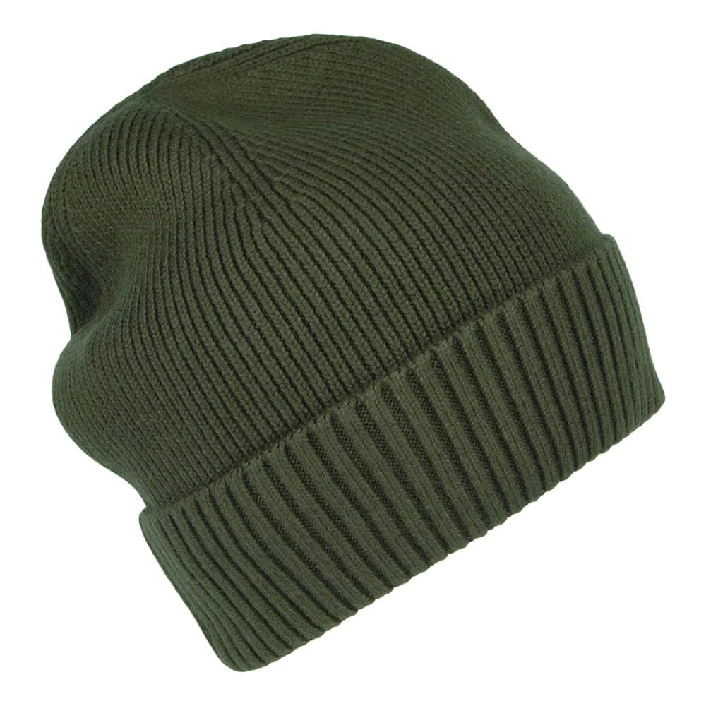 Tommy Hilfiger Pima Essential Flag Beanie Mütze aus Baumwoll-Kaschmir - Olivgrün - Image 2