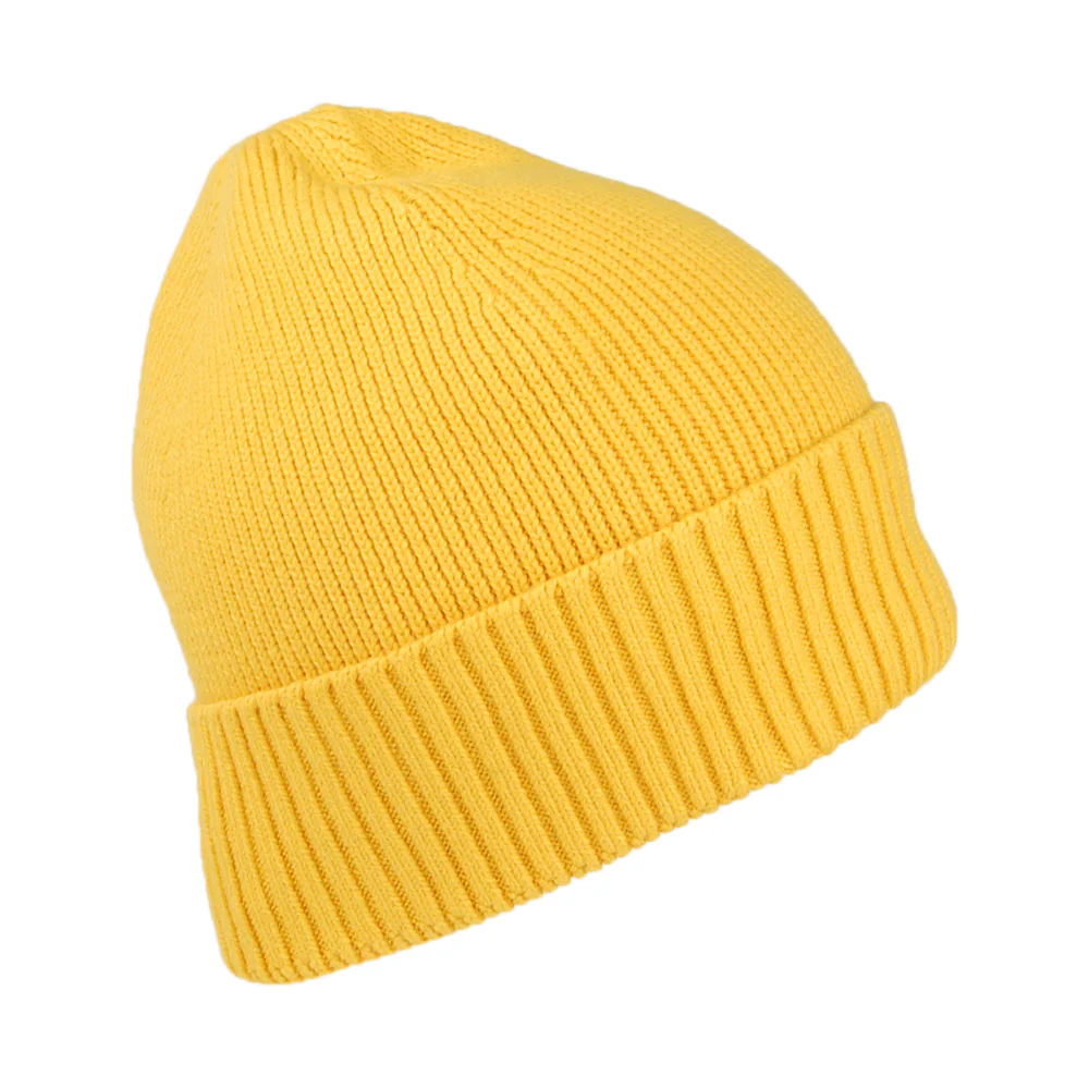 Tommy Hilfiger Pima Essential Flag Beanie Mütze aus Baumwoll-Kaschmir - Senfgelb - Image 2